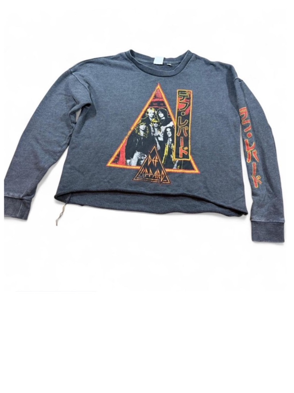Def Leppard cropped graphic sweatshirt by Junk Food Size Medium